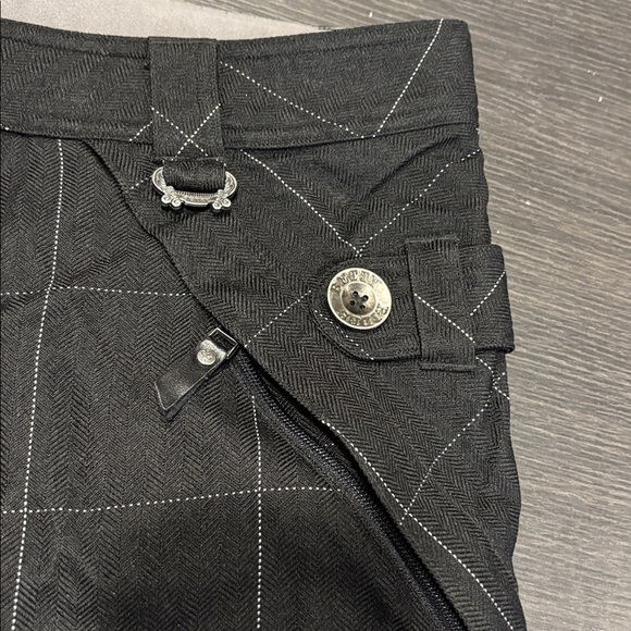 Betty Rides Black & White Plaid Flare Leg Snowboard Ski Snow Pants WN Large - Picture 6 of 10